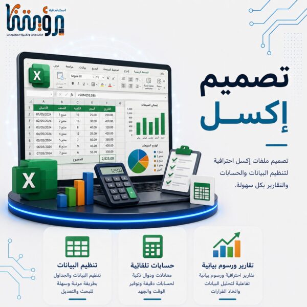 تصميم وتطوير ملفات إكسل Excel والمعادلات
