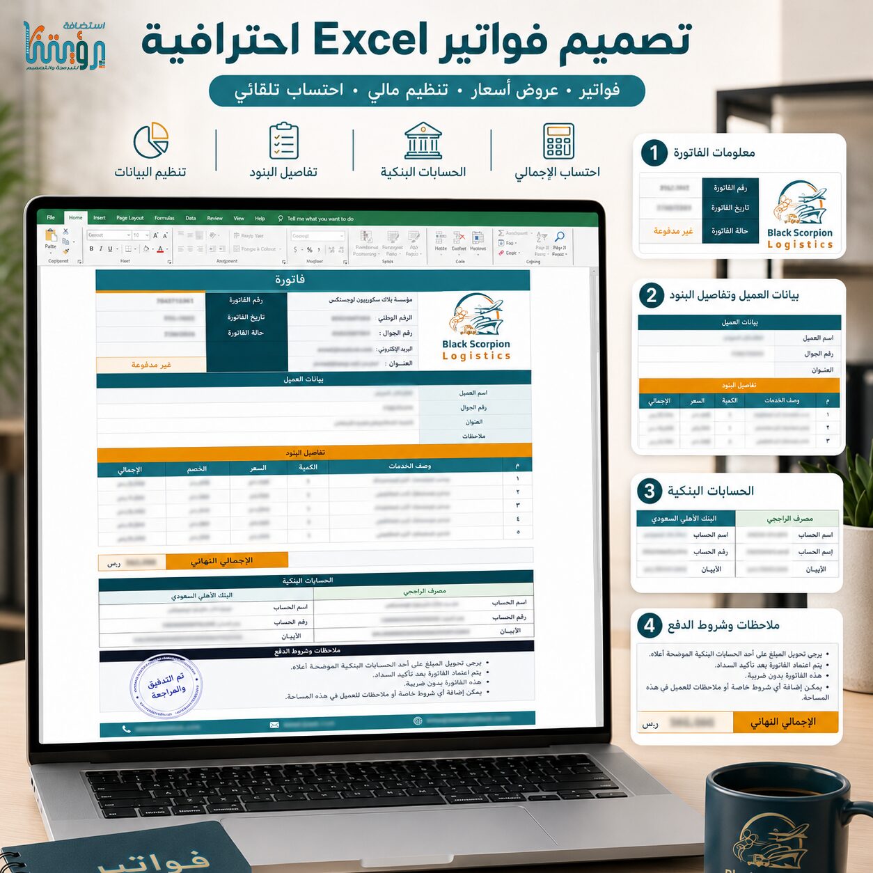 تصميم وتطوير ملفات إكسل Excel والمعادلات الصورة 2