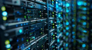 Vecteezy a detailed closeup view of modern data servers featuring 49002243 1 300x166