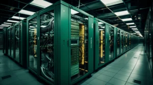 Vecteezy ai generated inside a high tech data center multiple rows 36182219 1 300x168