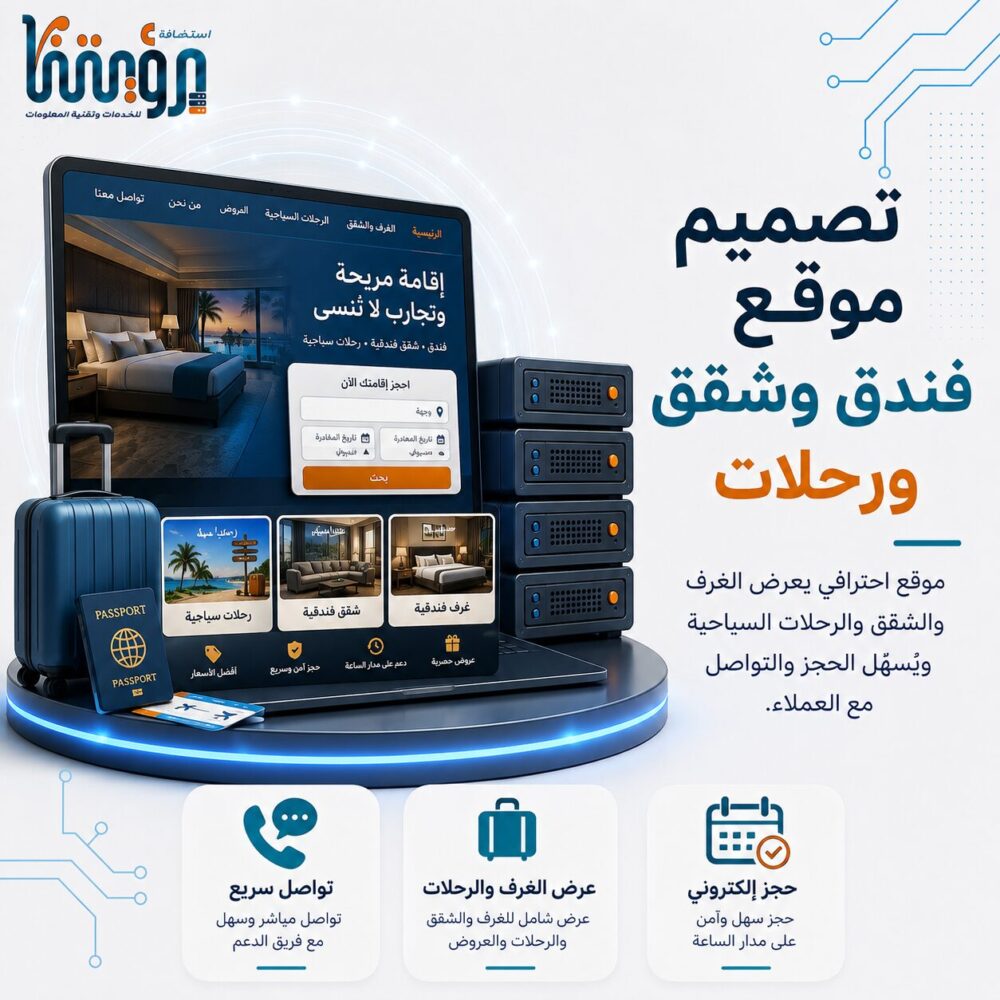 تصميم موقع فندق وشقق وشركة رحلات سياحية