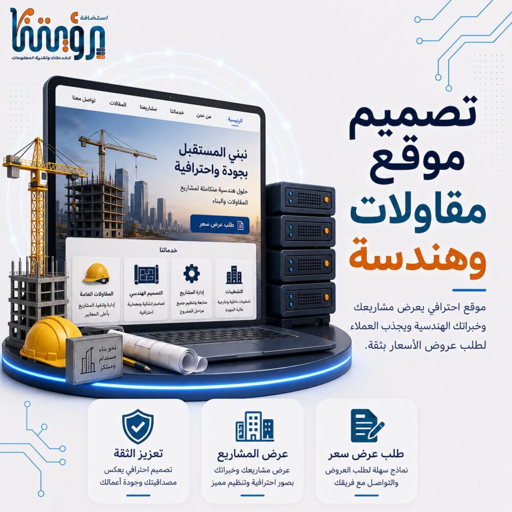 تصميم موقع مقاولات وشركات هندسية