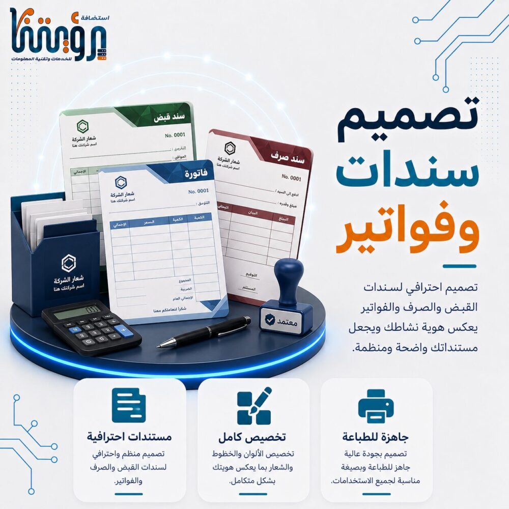 تصميم سندات القبض والصرف والفواتير